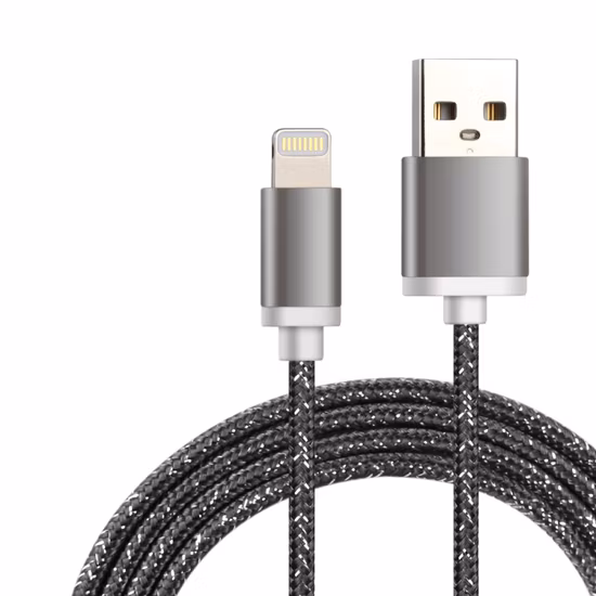 Câble TPE à tête métallique, câble de données de certificat Mfi pour iPhone